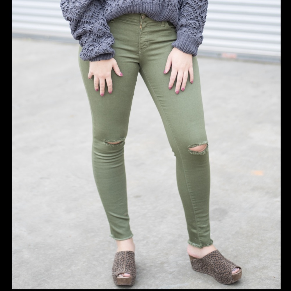 Olive O2 Denim Skinny Jeans